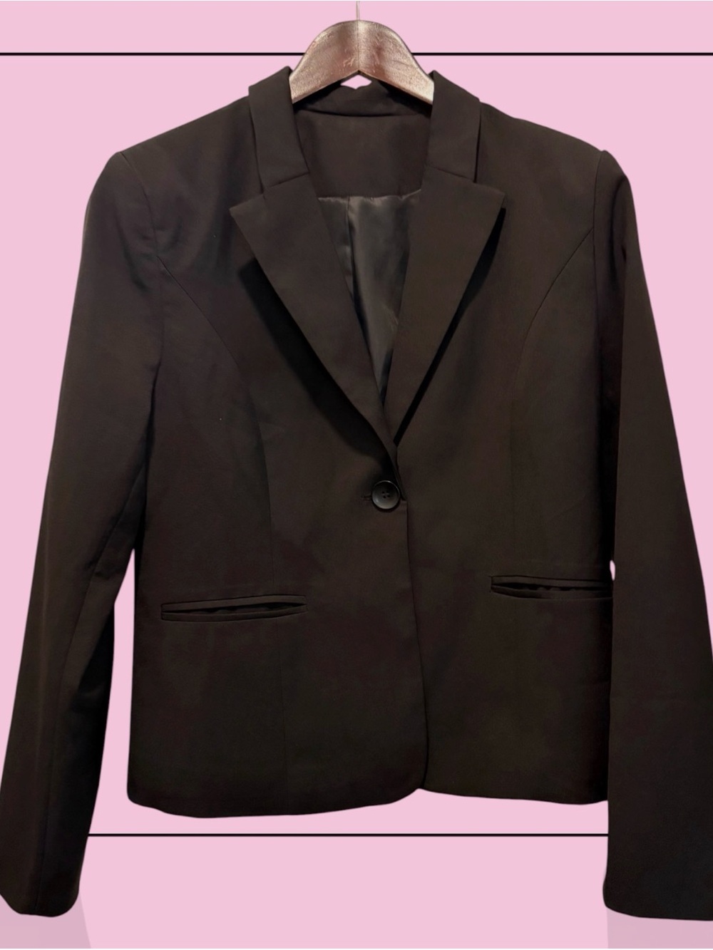 Classic Black Women's Single-Button Blazer Size S.